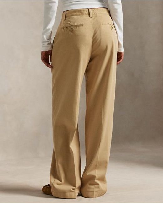 Polo Ralph Lauren Natural Pleated Cotton-Blend Relaxed Trouser