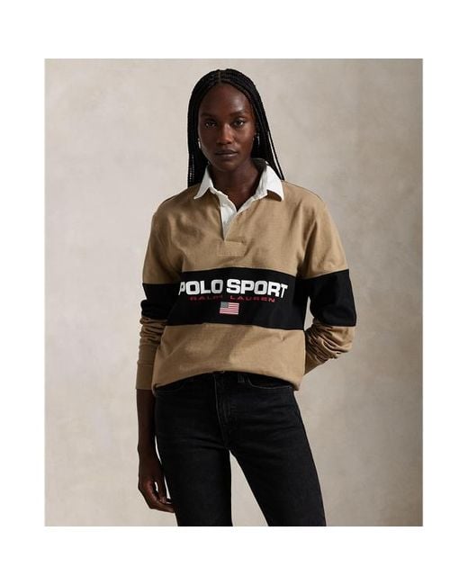 Polo Ralph Lauren Classic Fit Polo Sport Rugby Shirt in Black for Men Lyst UK