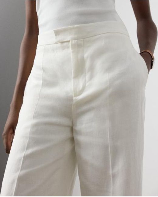 Ralph Lauren White Dean Linen Pant