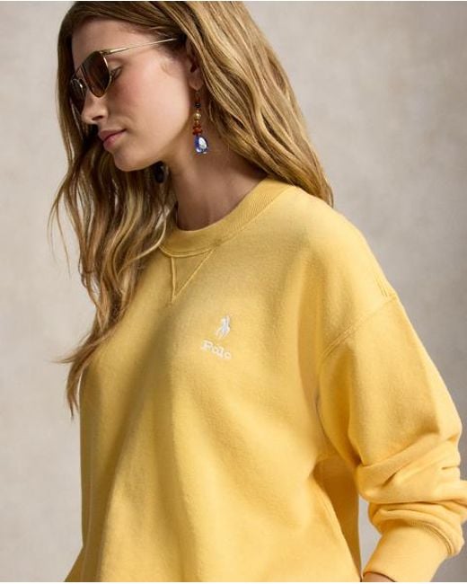 Polo Ralph Lauren Yellow Fleece Logo Crewneck