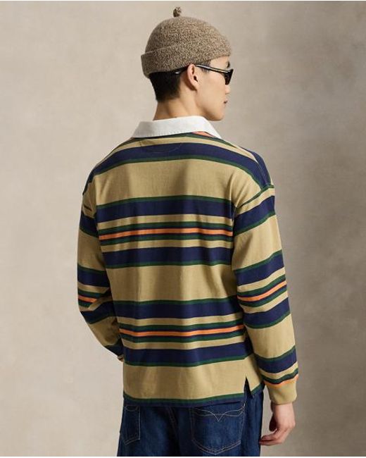 Polo Ralph Lauren Natural Big Fit Striped Jersey Rugby Shirt for men