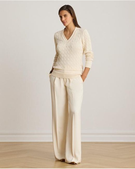 Ralph Lauren Natural Cable-Knit Cricket Jumper