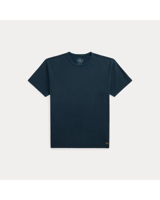 RRL Blue Relaxed Fit Heavyweight Jersey T-Shirt for men