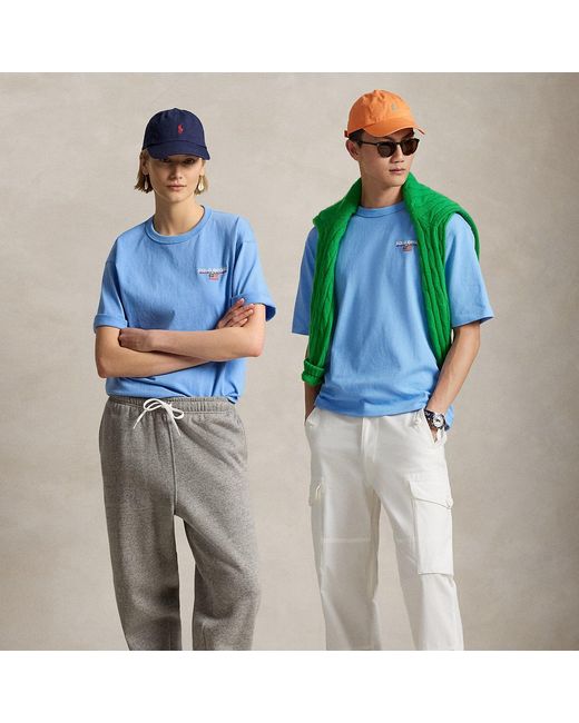 Polo Ralph Lauren Blue Relaxed Fit Polo Sport Jersey T-Shirt for men
