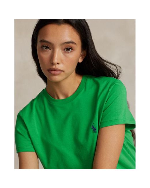 Polo Ralph Lauren Katoenen Jersey T-shirt Met Ronde Hals in het Green