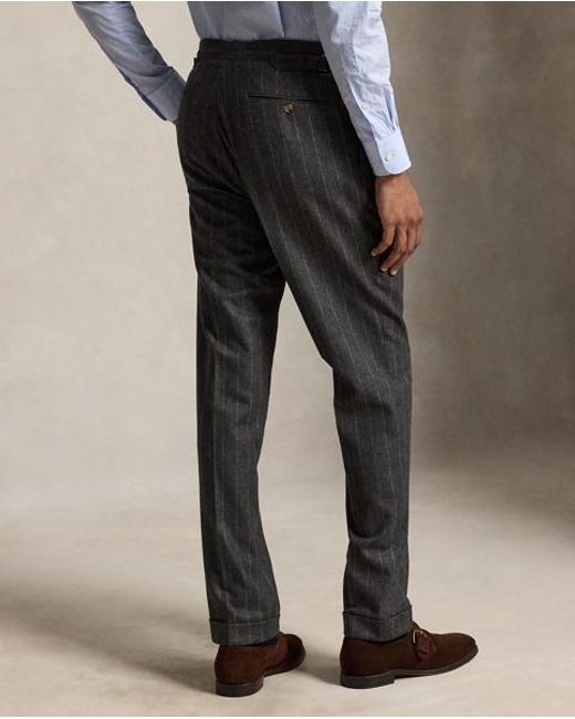 Polo Ralph Lauren Black Polo Tailored Fit Chalk-Stripe Wool Suit for men