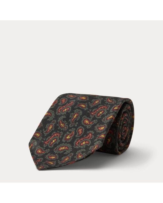 RRL White Handmade Pine Wool Challis Tie for men