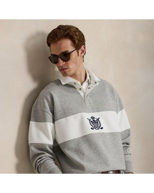 Ralph Lauren Gray Ralph Lauren Relaxed Fit Crest Rugby Sweatshirt for men