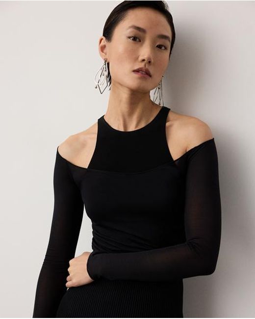 Ralph Lauren Black Maxine Layered Jersey Top