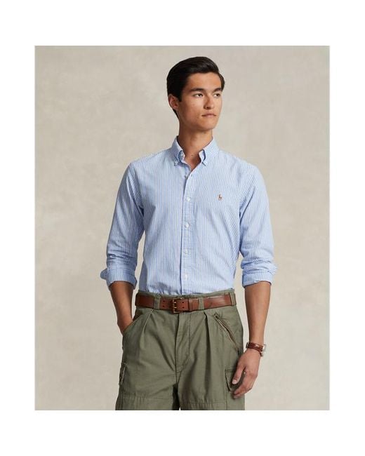 Polo Ralph Lauren Custom-Fit Oxfordhemd mit Streifen in Blue für Herren
