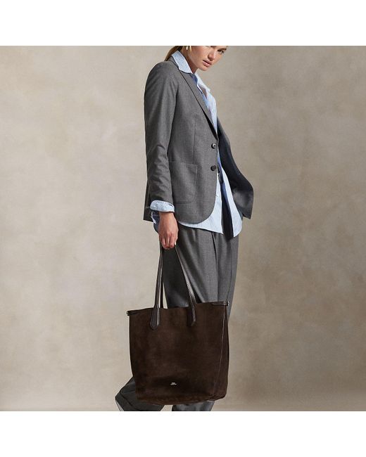 Polo Ralph Lauren Gray Bellport Suede North-South Tote