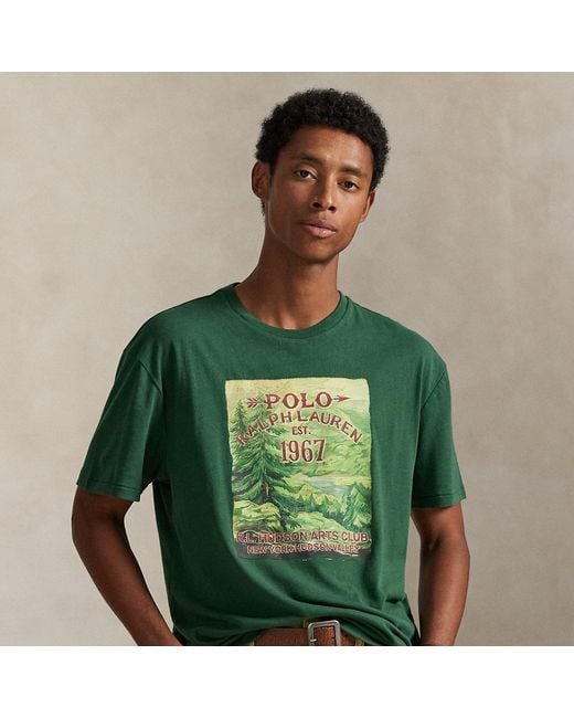 Polo Ralph Lauren Green Classic Fit Jersey Graphic T-Shirt for men