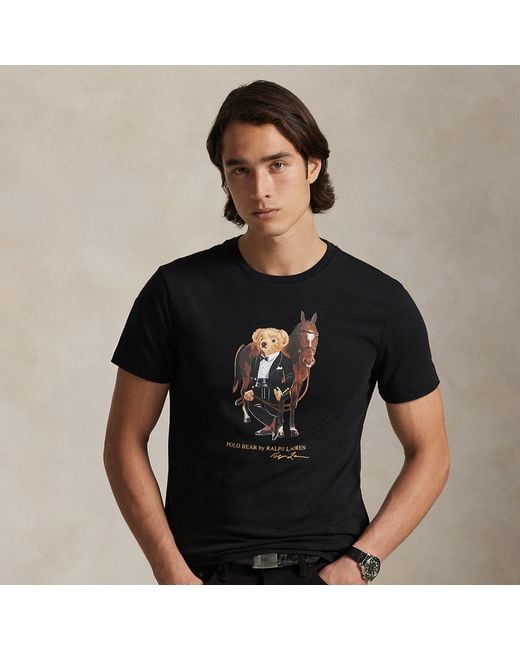 Polo Ralph Lauren Black Polo Bear Cotton T-Shirt for men