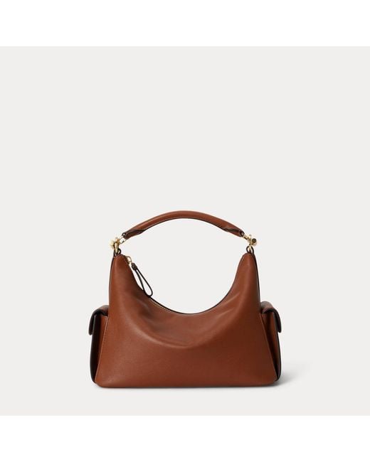 Ralph Lauren Brown Nappa Leather Small Blaike Shoulder Bag