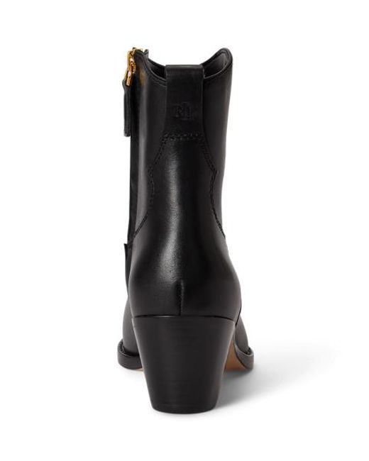 Ralph Lauren Black Harpher Calfskin Bootie
