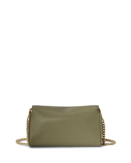 Ralph Lauren Green Nappa Turn-Lock Wristlet Crossbody
