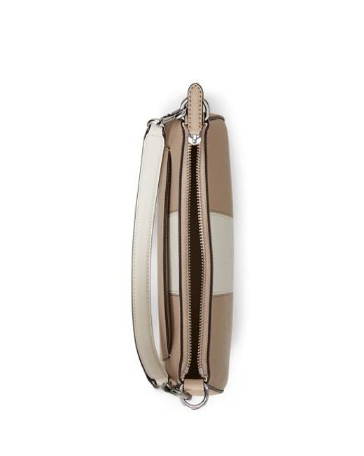 Ralph Lauren Danni Tweekleurige Medium Leren Tas in het Natural