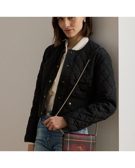 Ralph Lauren Red Plaid Crossbody Turn-Lock Tech Case