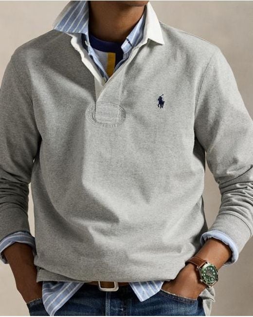 Polo Ralph Lauren Gray The Iconic Rugby Shirt for men