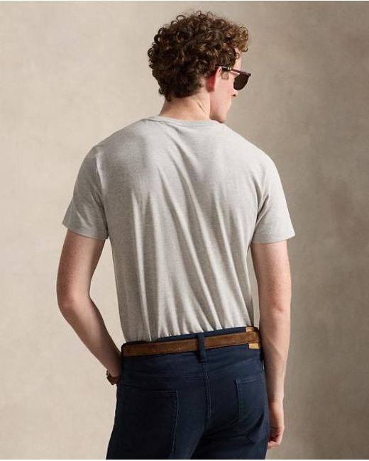 Polo Ralph Lauren White Custom Slim Fit Jersey Crewneck T-Shirt for men