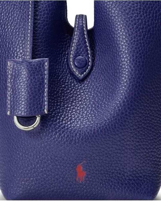 Polo Ralph Lauren Blue Polo Play Small Leather Tote & Crossbody