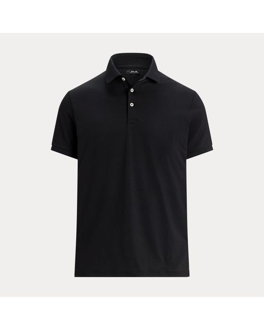 Ralph Lauren Black Tailored Fit Performance Polo Shirt for men