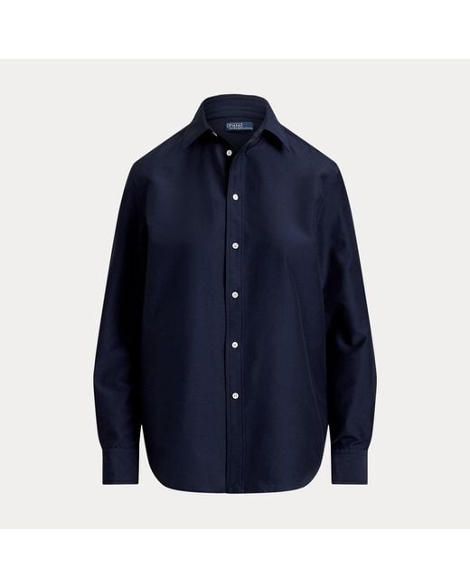 Polo Ralph Lauren Blue Relaxed Fit Cotton-Silk Shirt