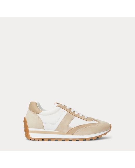 Sneaker Dani in camoscio e pelle di Ralph Lauren in Natural