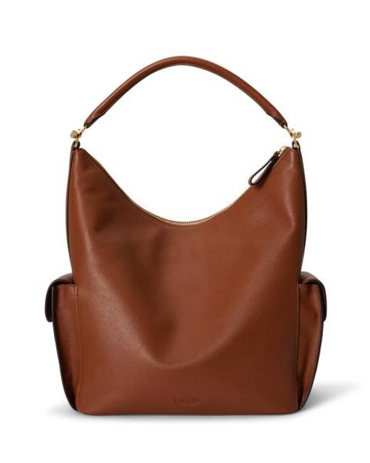 Ralph Lauren Blue Nappa Leather Large Blaike Shoulder Bag