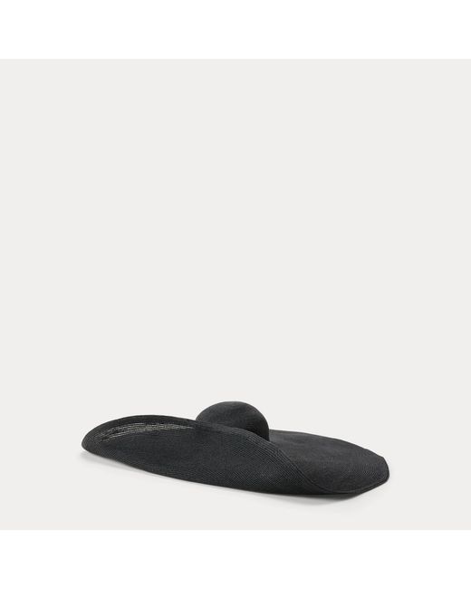 Ralph Lauren Black Hemp-Blend Wide-Brim Hat