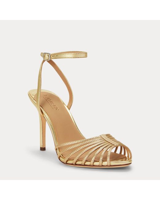 Ralph Lauren Mckayla Metallic Nappa Leather Sandal
