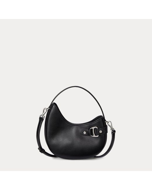 Ralph Lauren Gray Leather Small Tasha Crossbody Bag