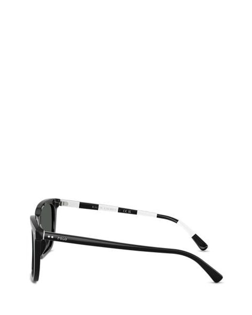 Polo Ralph Lauren Gray Heritage Rugby-Stripe Sunglasses for men
