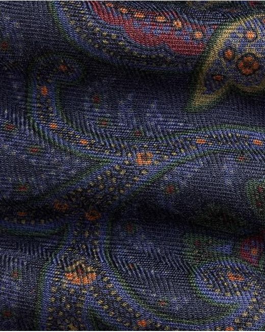 Ralph Lauren Blue Paisley Cashmere-Silk Tie for men