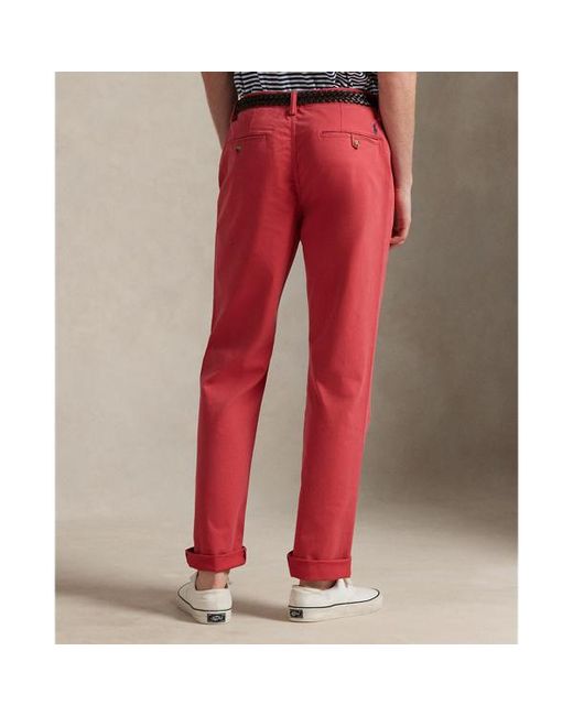 Pantaloni Bedford stretch Straight-Fit di Polo Ralph Lauren in Red da Uomo