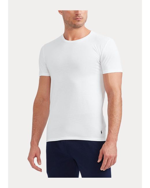 Paquete de 3 camisetas de cuello redondo Polo Ralph Lauren de Algodón de  color Blanco para hombre | Lyst