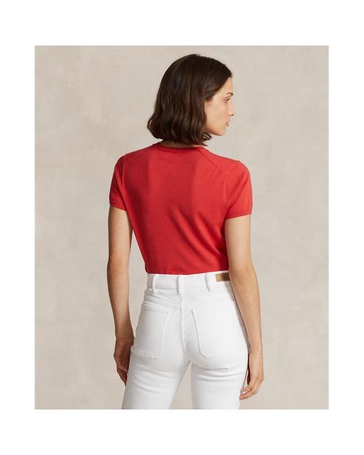 Polo Ralph Lauren Red Cotton-blend Short-sleeve Jumper
