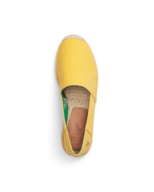 Espadrillas Cevio in tela lavata di Polo Ralph Lauren in Yellow da Uomo