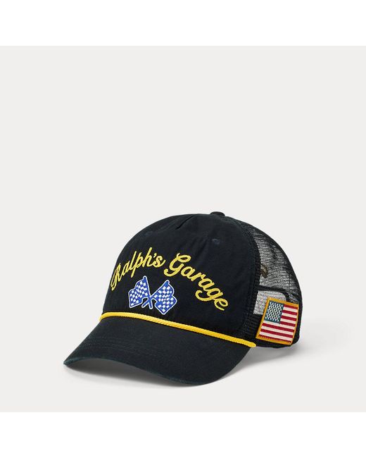 Ralph Lauren Blue Ralph Lauren's Garage Canvas Trucker Cap for men