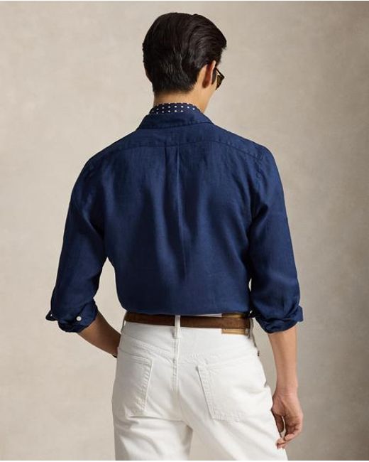 Polo Ralph Lauren Green Slim Fit Linen Shirt for men