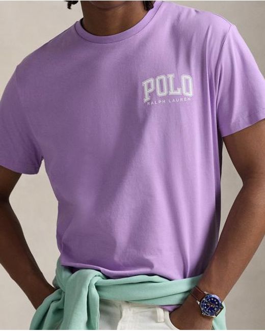 Polo Ralph Lauren Custom-Slim-Fit Jersey-T-Shirt Mit Logo in Purple für Herren
