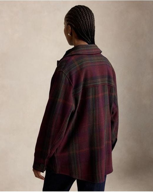 Polo Ralph Lauren Black Plaid Wool-Blend Twill Shirt Jacket