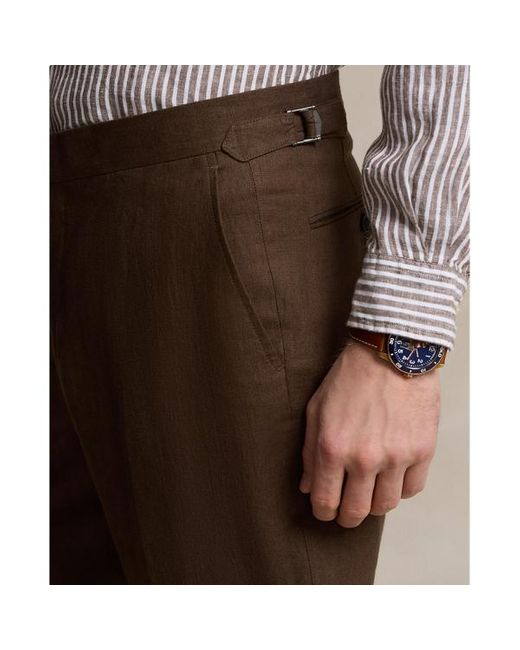 Pantaloni in lino di Ralph Lauren in Brown da Uomo