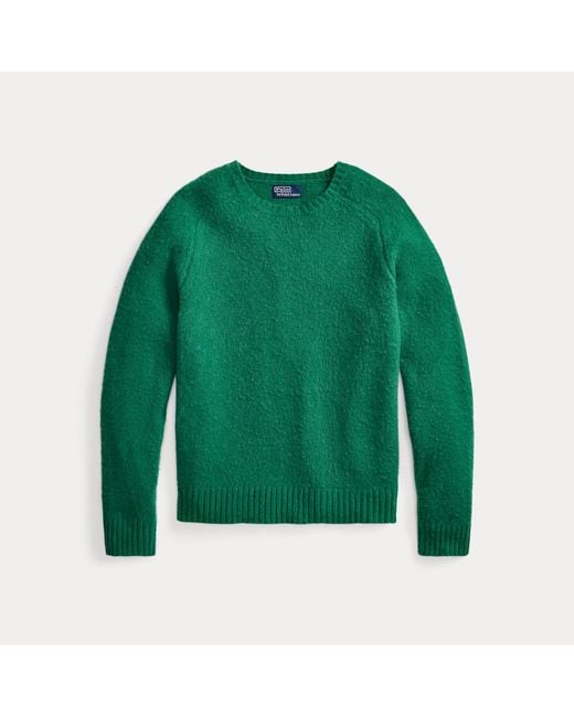 Polo Ralph Lauren Green Suede-Patch Wool-Cashmere Jumper for men