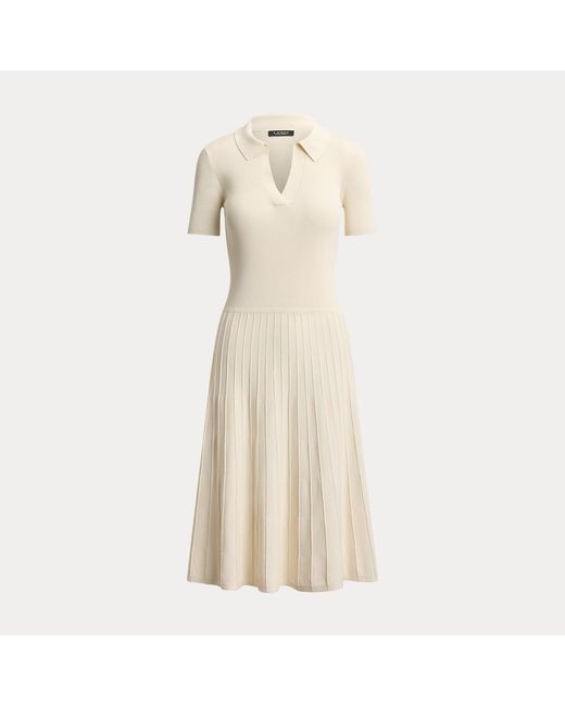 Ralph Lauren Natural Rib-Knit Short-Sleeve Jumper Dress