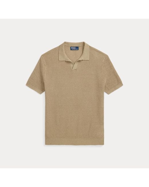 Polo Ralph Lauren Mesh-Gebreide Trui Met Johnny-Kraag in het Green voor heren