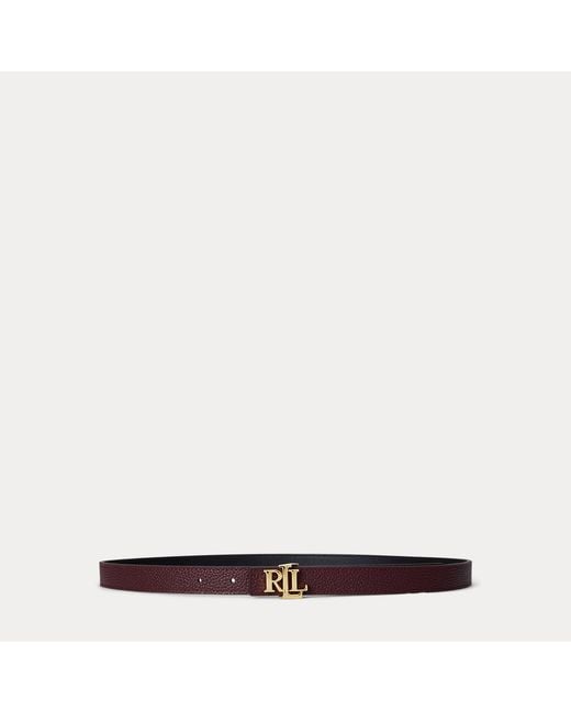 Ralph Lauren Multicolor Logo Reversible Skinny Leather Belt