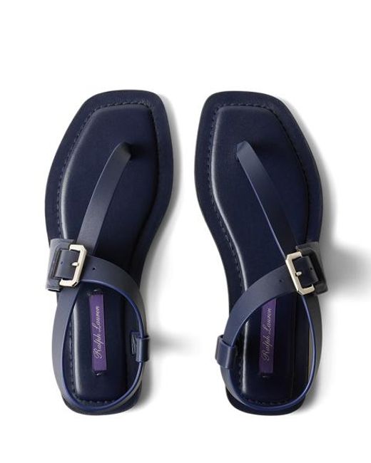 Ralph Lauren Blue Payton Calfskin Sandal