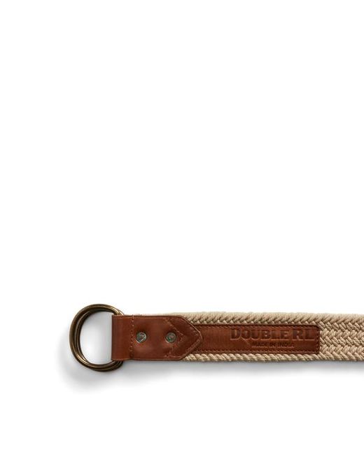 Cinturón de cuerda con ribete de piel RRL de hombre de color Brown