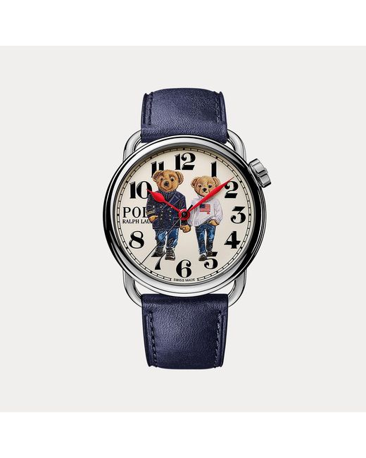 Polo Ralph Lauren Blue Ralph & Ricky Bear Steel 38 Mm Watch for men
